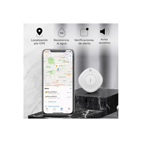 KSIX Localizador Mytag GPS Compatible con Apple Findmy y Siri Blanco BXKTAG00