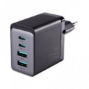 JOYROOM Cargador de Red 67W 2X USB +2X USB C +cable Tipo C M/m 1.2MTRS JR-TCG02 Gan Ultra