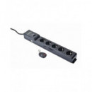 ENERGENIE Regleta 5 ENCHUFES+2XUSB con Control Remoto EG-SP5-U6B-RM Negro