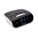 AIWA Radio Reloj Despertador CR-15 con Doble Alarma, 20 Presintonias Negra