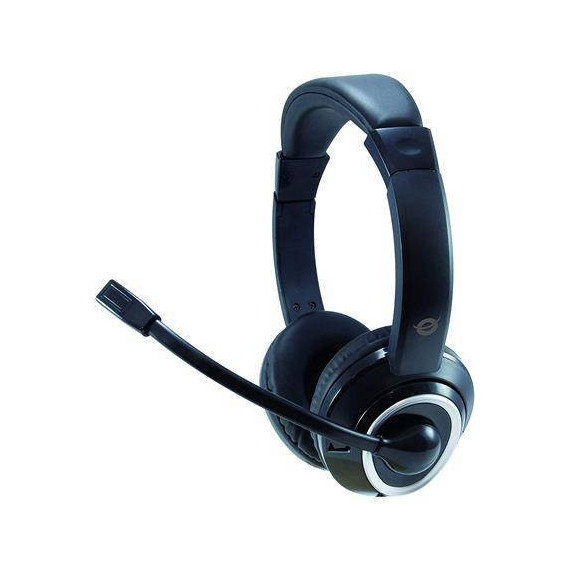CONCEPTRONIC Micro Auricular de Casco con Cable Polona para Pc Voip,usb Negro POLONA01B