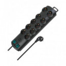 BRENNENSTUHL Regleta 10 Enchufes con Interruptores 2MTRS Cable 1153300120 Negro