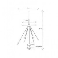 DIAMOND Antena Discono D190 con 10MTRS Cable RG58U 144-430-904-1200MHZ Rx 100-1500MHZ