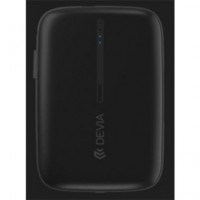 DEVIA Bateria Externa 10000MAH con Cable Tipo C/lightning 2A Negro