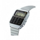 CASIO Coleccion CA-500WE-1AEF Reloj Digital con Calculadora Correa Plateado