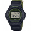 CASIO Coleccion W-219H-3AVEF Reloj Digital, Correa Resina Negra con Esfera, Fecha, Alarma, Cronomet