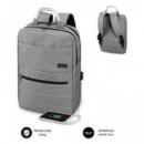 SUBBLIM Mochila Elite Airpadding con Puerto Usb/ Portatil hasta 15.6" Gris SUB-BP-3EAP001