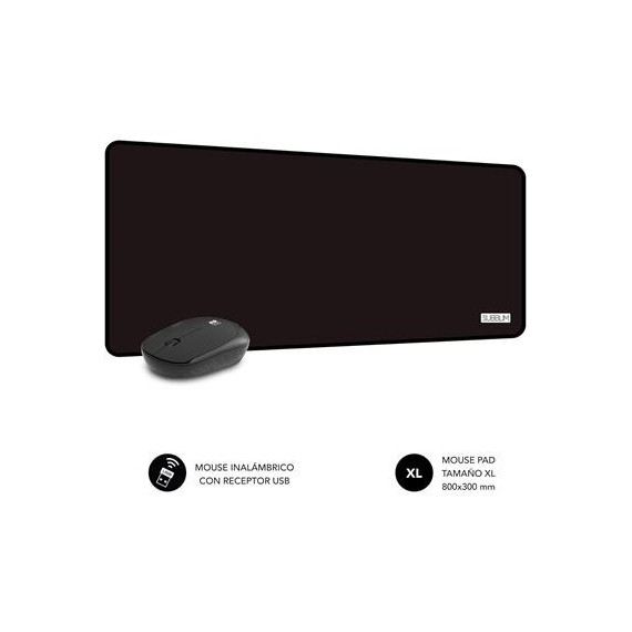 SUBBLIM Raton Inalambrico+ Alfombrilla SUBMP-03HP001 Negro - Guanxe Atlantic Marketplace