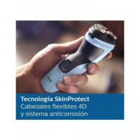 PHILIPS Afeitadora de Barba Series 3000X Recargable Seco y Mojado Cable Carga Usb X3003