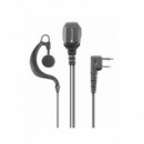 MIDLAND Micro Auricular Ma 21-LK Pro 2 Pines Cable Rizado Compatible con Kenwood, Soporte Oreja Negr