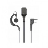 MIDLAND Micro Auricular Ma 21-LK Pro 2 Pines Cable Rizado Compatible con Kenwood, Soporte Oreja Negr