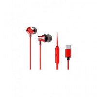 AIWA Auricular Estereo Conector Tipo C con Microfono Rojo