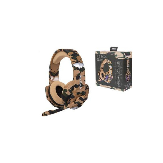 KOOLTECH Auricular Casco Gaming Diseño Militar Amarillo Usb/jack CPH333