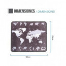 IGGUAL Alfombrilla Raton 30x25Cms Mapamundi