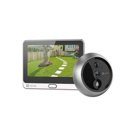 EZVIZ Mirilla Inteligente Wifi Recargable con Timbre Full HD DP2C Plata y Negro