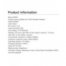 DEVIA Auricular de Casco BLUETOOTH PRO1 Anc Cancelacion de RUIDO,PLEGABLE,20H,CON Estuche