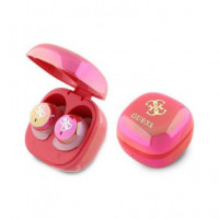 GUESS Auricular BLUETOOTH Boton con Base Cargadora con Logo Rosa GUTWSJ144ESF - Guanxe Atlantic Marketplace