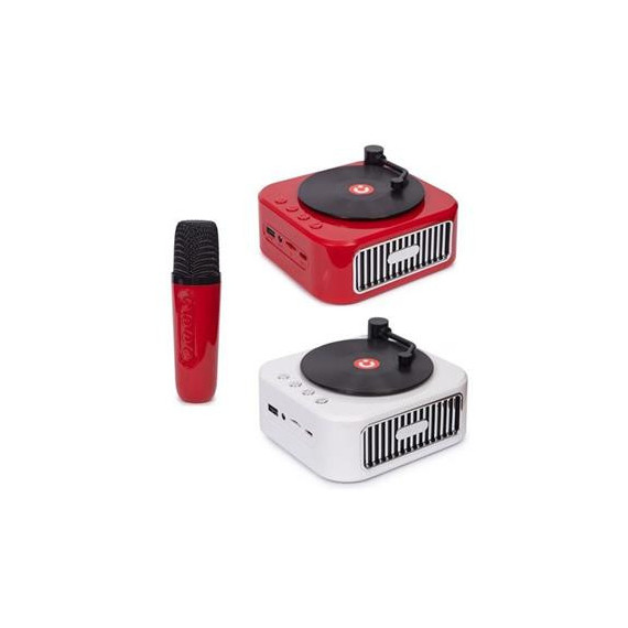 KOOLTECH Altavoz Karaoke Forma de Vinilo con Microfono Inalambrico SPVINYL1