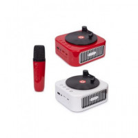 KOOLTECH Altavoz Karaoke Forma de Vinilo con Microfono Inalambrico SPVINYL1