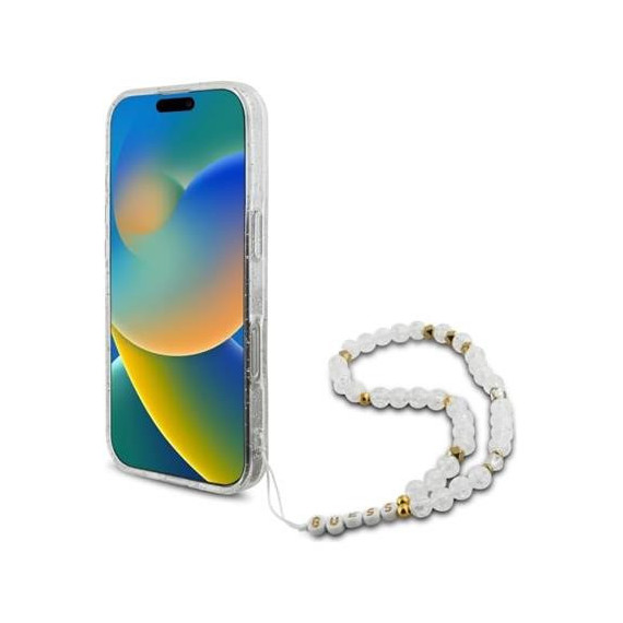GUESS Funda Glitter Transparente Magsafe con Colgador Perlas  para Iphone 16 Pro - Guanxe Atlantic Marketplace