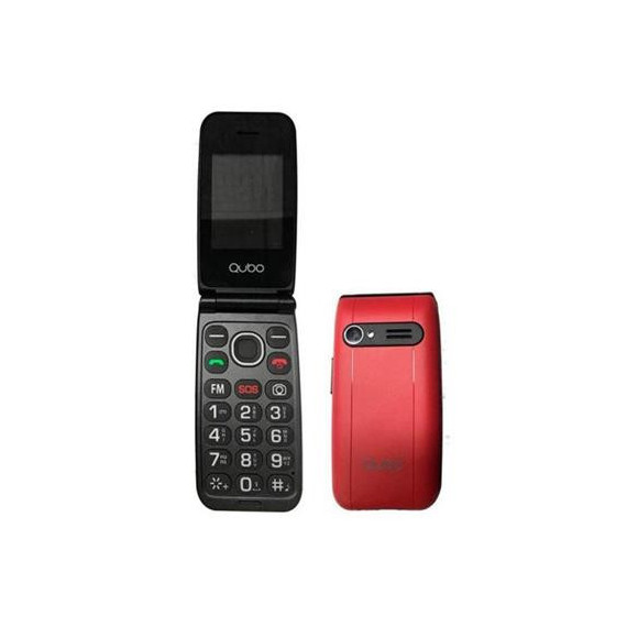 QUBO Telefono Movil Neonw Rojo Dual Sim,radio, Boton Sos,camara