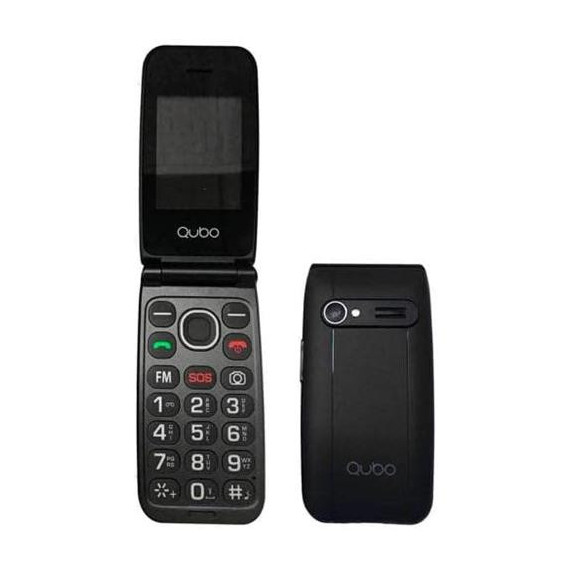 QUBO Telefono Movil Neonw Negro  Dual Sim,radio, Boton Sos,camara