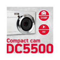 AGFAPHOTO Camara Foto Digital DC5500 Plata 24MP,ZOOM 8X,HD 1280X720