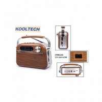 KOOLTECH Radio Portatil Am/fm/sw Retro Cpr Blues Madera Bluetooth, Usb, Sd Corriente y Pilas