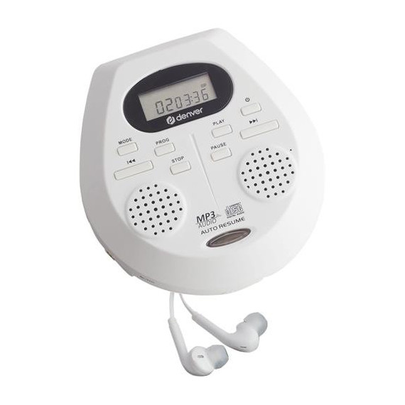 DENVER Reproductor CD Discman DMP-395W Blanco con Altavoz