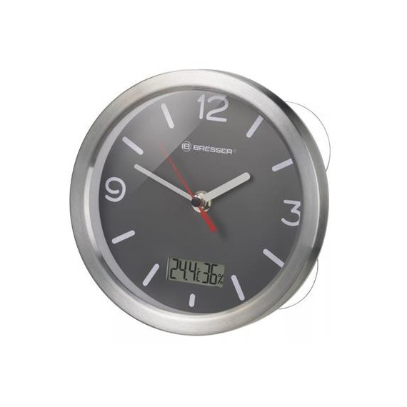BRESSER Reloj de Baño Termohigrometro Gris 8020116