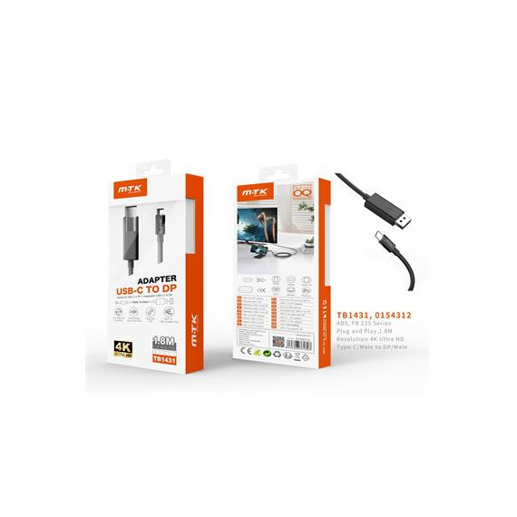 MTK Cable Tipo C a Displayport 1.8MTRS 4K TB1431