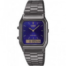 CASIO Coleccion AQ-230EGG-2AEF Reloj Digital/analogico Correa Acero Inox Sfera Azul,cronometro ,resi