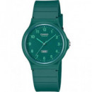 CASIO MQ-24B-3BEF Reloj Analogico, Resistente Al Agua, Correa de Resina Verde