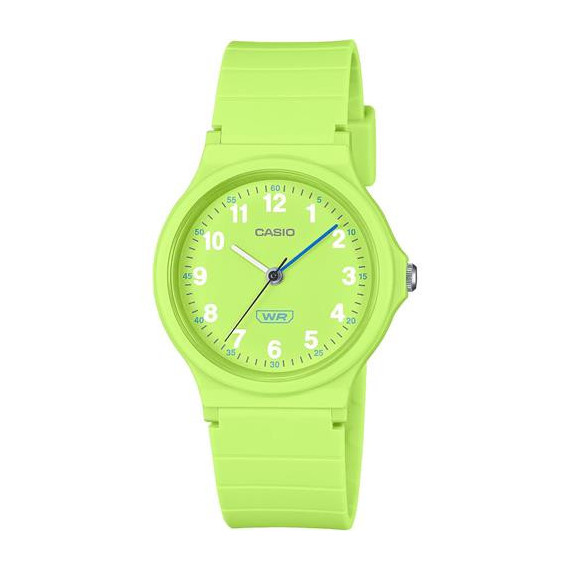 CASIO LQ-24B-3BEF Reloj Analogico, Resistente Al Agua, Correa de Resina Verde