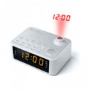 MUSE Radio Reloj Despertador con Proyeccion y Radio M-178PW Blanco