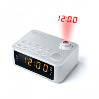 MUSE Radio Reloj Despertador con Proyeccion y Radio M-178PW Blanco