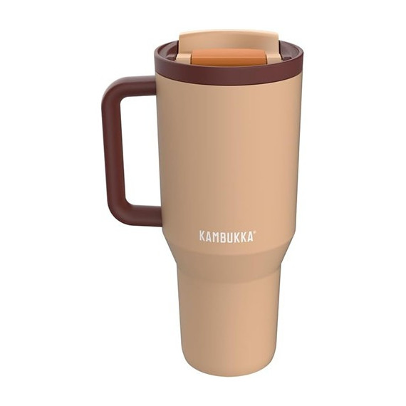 KAMBUKKA Termo con Asa Tumbler 950ML con Pajita 24H en Frio Color Almendra