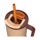 KAMBUKKA Termo con Asa Tumbler 950ML con Pajita 24H en Frio Color Almendra