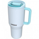 KAMBUKKA Termo con Asa Tumbler 950ML con Pajita 24H en Frio Color Coco Frosty