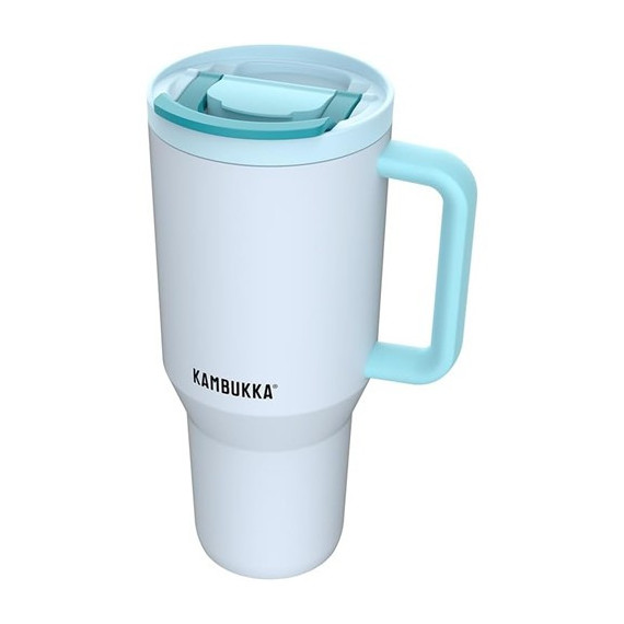KAMBUKKA Termo con Asa Tumbler 950ML con Pajita 24H en Frio Color Coco Frosty