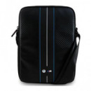 BMW Bandolera para Tableta 7/8"NEGRA con Raya Azul Blanca
