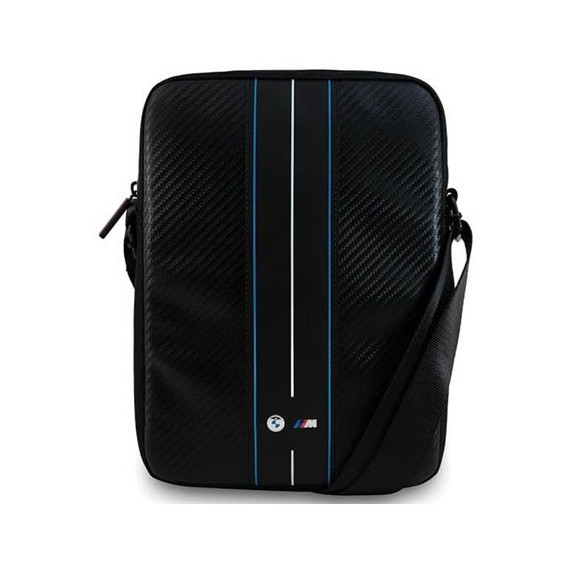 BMW Bandolera para Tableta 7/8"NEGRA con Raya Azul Blanca