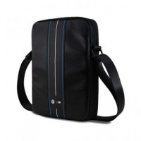 BMW Bandolera para Tableta 7/8"NEGRA con Raya Azul Blanca