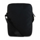 BMW Bandolera para Tableta 7/8"NEGRA con Raya Azul Blanca