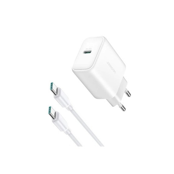 JOYROOM Cargador Red Tipo C + Cable Datos Tipo C M/m 1MTR 30W Blanco