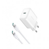 JOYROOM Cargador Red Tipo C + Cable Datos Tipo C M/m 1MTR 30W Blanco