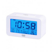 TREVI Despertador Digital SLD3P50 Numero Grandes Blanco con Term y Calendario Lcd