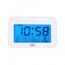 TREVI Despertador Digital SLD3P50 Numero Grandes Blanco con Term y Calendario Lcd