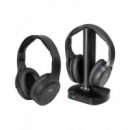 TREVI Pack 2 Auricular Casco TV FRS1580 Tw Negro 2.4 Ghz Clavija  Optica y 3.5MM