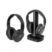 TREVI Pack 2 Auricular Casco TV FRS1580 Tw Negro 2.4 Ghz Clavija  Optica y 3.5MM